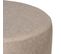 Rohan - Grand Pouf Rond Beige Avec Pieds En Métal Noir