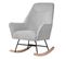 Amara - Fauteuil À Bascule Gris Clair Avec Structure Noire Et Pieds En Chêne