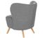 Fauteuil Gris Clair En Tissu Effet Peau De Mouton