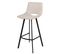 Tabouret Haut Beige Avec Pieds Noirs