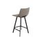 Tabouret Bas Garni Taupe Avec Pieds Noirs