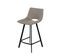 Tabouret Bas Garni Taupe Avec Pieds Noirs