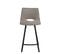 Tabouret Bas Garni Taupe Avec Pieds Noirs