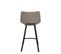 Tabouret Bas Garni Taupe Avec Pieds Noirs