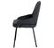 Chaise Tapissée Gris Foncé Avec Détails Métalliques Noirs Sur Pieds Fins Noirs