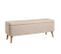 Banc Bout De Lit Avec Rangement Tapissé Beige Et Pieds En Bois