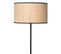 Lampadaire Noir Avec Abat-jour Cylindrique En Tissu Raphia