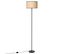 Lampadaire Noir Avec Abat-jour Cylindrique En Tissu Raphia