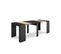 Table Console Extensible, 220, Pour 10 Personnes, Noir Et Chêne