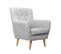 Fauteuil En Polyester Gris Clair 90x75x67cm