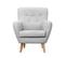 Fauteuil En Polyester Gris Clair 90x75x67cm