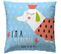 Housse De Coussin En Coton Bleu 40x40cm