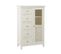 Buffet Haut Blanc 5 Tiroirs 1 Porte En Bois Massif Barney