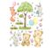 Sticker - Ourson, Renard, Lapin - 1 Planche 65 X 85 Cm