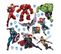 Minis Stickers Marvel Avengers 8 Personnages - 30 Cm X 30 Cm