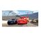 Poster Horizontal Cars Flash Mcqueen Et Jackson Storm Sur La Piste De Disney Intisse 202cm X 90cm