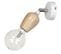 Lampe Murale Carina - Applique - Blanc En Métal, Bois, 8 X 10,5 X 16 Cm, LED Gu10, 7w