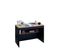 Bureau Avec Étagère Et 2 Tiroirs Kern L113cm Bois Clair Et Noir