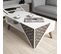 Table Basse Forces Motif Arabesque Bois Et Blanc