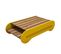 Table Basse Design Erval L120cm Bois Foncé Et Jaune