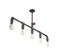 Suspension Style Industriel 5 Lampes Yasa L78cm Métal Noir