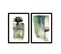 Lot De 2 Tableaux Encadrée En Noir Pictor L74xh51cm Motif Abstrait, Plantes En Aquarelle Vert Et Bla