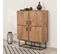 Buffet Haut Style Industriel 4 Portes Feneta Bois Clair