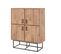 Buffet Haut Style Industriel 4 Portes Feneta Bois Clair