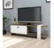 Meuble TV Design Scandinave Gaye - L. 120 X H. 37 Cm - Blanc