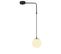 Suspension En L 1 Lampe Globe Arinore Verre Blanc Et Métal Noir