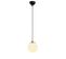 Suspension 1 Lampe Globe Arinore Verre Blanc Et Métal Noir