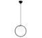 Suspension 1 Lampe Globe Cerclé Haut Bioxy Verre Blanc Et Métal Noir