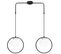 Suspension 2 Lampes Globes Cerclés Haut Bioxy Verre Blanc Et Métal Noir