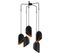 Suspension 5 Lampes Coupe Oblique Saccade Quisky D50cm Métal Noir Et Or