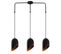 Suspension 3 Lampes Coupe Oblique Alignées Quisky 76cm Métal Noir Et Or