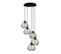 Suspension Filaire 5 Lampes Diamants Saccade Vivian D50cm Métal Noir