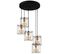 Suspension-plafonnier 5 Cages Saccade Laterna Métal Noir Et Or Rose