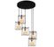 Suspension-plafonnier 5 Cages Saccade Laterna Métal Noir Et Or Rose