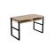 Bureau 2 Compartiments Mauro 120cm Métal Noir Et Bois Clair