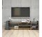 Meuble TV Design Zeyna - L. 156 X H. 40 Cm - Gris Anthracite