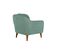 Fauteuil Ashild Pin Massif Marron Et Tissu Vert Clair