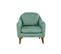 Fauteuil Ashild Pin Massif Marron Et Tissu Vert Clair