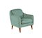 Fauteuil Ashild Pin Massif Marron Et Tissu Vert Clair