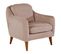 Fauteuil Ashild Pin Massif Marron Et Tissu Beige