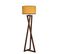 Lampadaire Ciol H166cm Bois Foncé Et Tissu Moutarde