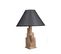 Lampe à Poser Style Vintage Moderne Tatri Abat Jour Conique Tissu Noir Avec Support