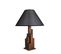 Lampe à Poser Style Vintage Moderne Tatri Abat Jour Conique Tissu Noir Avec Support