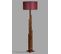 Lampadaire Abies H168cm Bois Clair Et Tissu Bordeaux