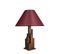 Lampe à Poser Style Vintage Moderne Tatri Abat Jour Conique Tissu Rouge Avec Support