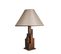 Lampe à Poser Style Vintage Moderne Tatri Abat Jour Conique Tissu Beige Avec Support